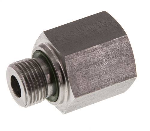G 3/8'' x G 1/2'' M/F Stainless steel Reducing Adapter 630 Bar - Hydraulic
