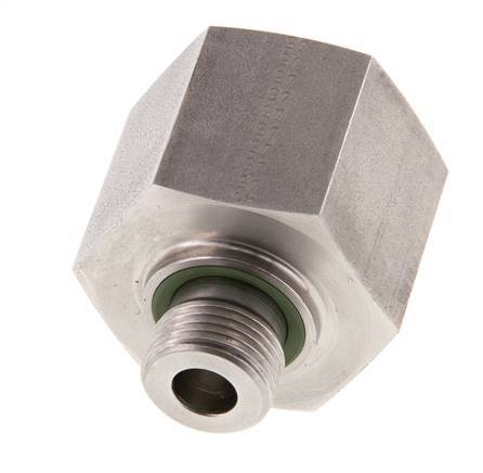 G 3/8'' x G 3/4'' M/F Stainless steel Reducing Adapter 400 Bar - Hydraulic