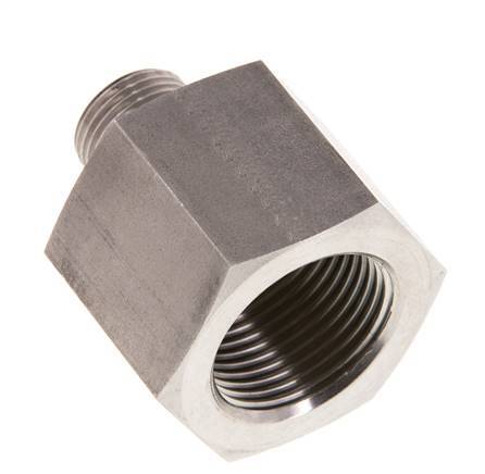 G 3/8'' x G 3/4'' M/F Stainless steel Reducing Adapter 400 Bar - Hydraulic