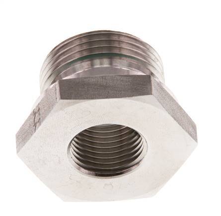 G 1'' x G 1/2'' M/F Stainless steel Reducing Adapter 400 Bar - Hydraulic