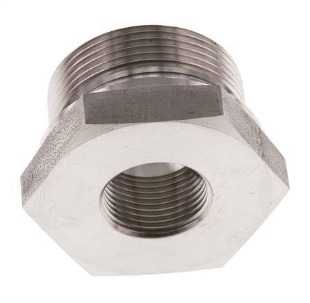 G 1 1/2'' x G 3/4'' M/F Stainless steel Reducing Adapter 315 Bar - Hydraulic