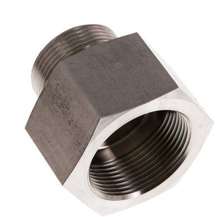G 1 1/4'' x G 1 1/2'' M/F Stainless steel Reducing Adapter 315 Bar - Hydraulic