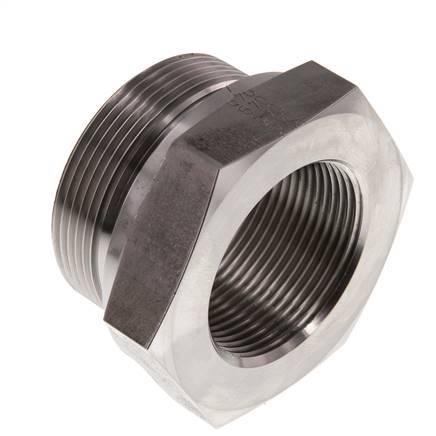 G 2'' x G 1 1/2'' M/F Stainless steel Reducing Adapter 250 Bar - Hydraulic
