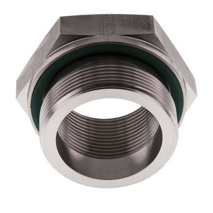 G 2'' x G 1 1/2'' M/F Stainless steel Reducing Adapter 250 Bar - Hydraulic