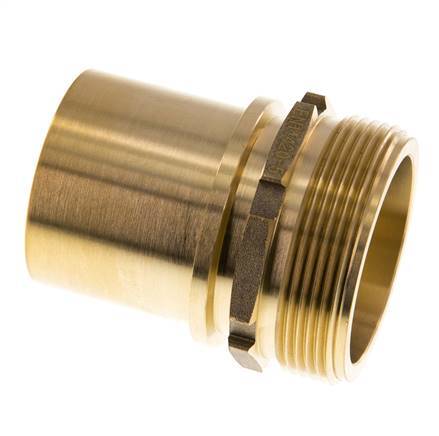 G 2'' Male x 50mm Brass Hose barb with Safety Collar DIN 2817