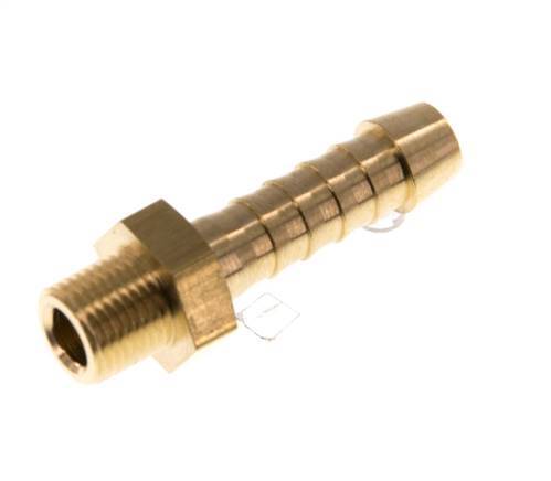 M8x0.75 Male x 6mm Brass Hose barb 16 Bar [5 Pieces]