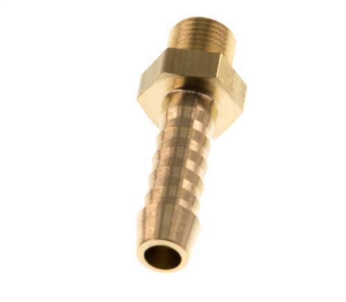 M8x0.75 Male x 6mm Brass Hose barb 16 Bar [5 Pieces]