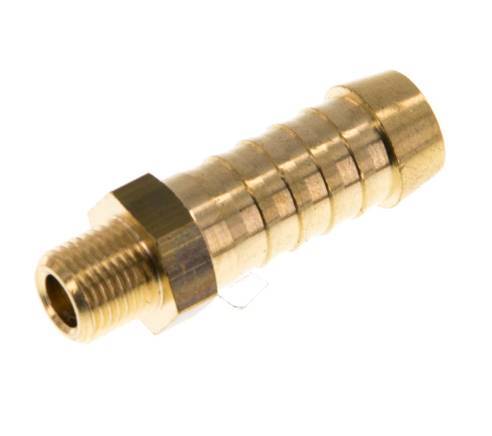 M8x0.75 Male x 9mm Brass Hose barb 16 Bar [5 Pieces]