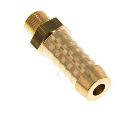 M8x0.75 Male x 9mm Brass Hose barb 16 Bar [5 Pieces]