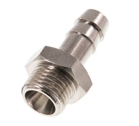 G 1/4'' Male x 9mm Nickel plated Brass Hose barb 16 Bar [5 Pieces]