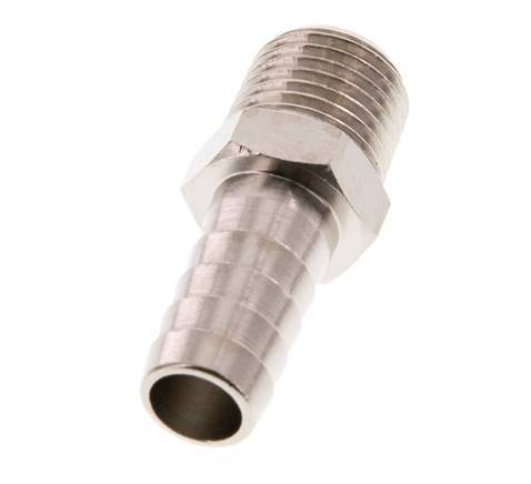 R 1/4'' Male x 10mm Nickel plated Brass Hose barb 16 Bar [5 Pieces]