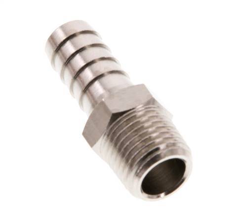 R 1/4'' Male x 10mm Nickel plated Brass Hose barb 16 Bar [5 Pieces]