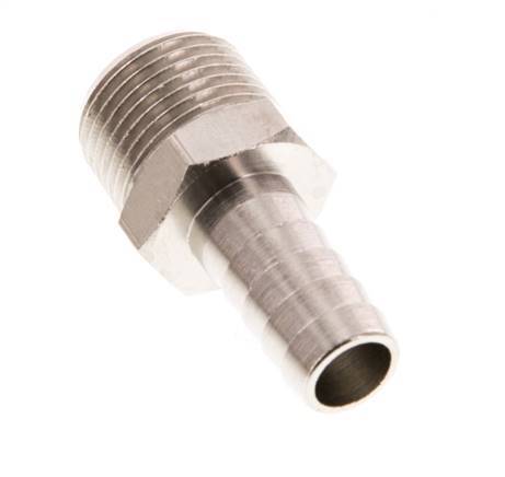 R 3/8'' Male x 10mm Nickel plated Brass Hose barb 16 Bar [5 Pieces]