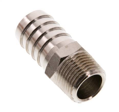 R 3/8'' Male x 16mm Nickel plated Brass Hose barb 16 Bar [2 Pieces]