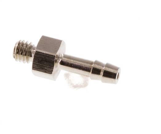 M3 Male x 2mm Nickel plated Brass Hose barb 16 Bar [2 Pieces]
