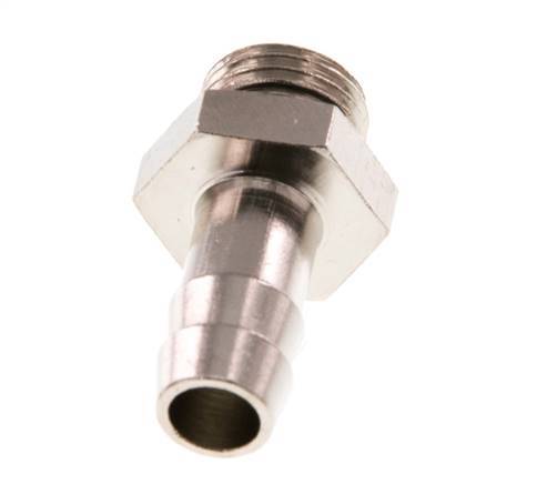 G 1/4'' Male x 9mm Nickel plated Brass Hose barb with NBR Seal 30 Bar [5 Pieces]