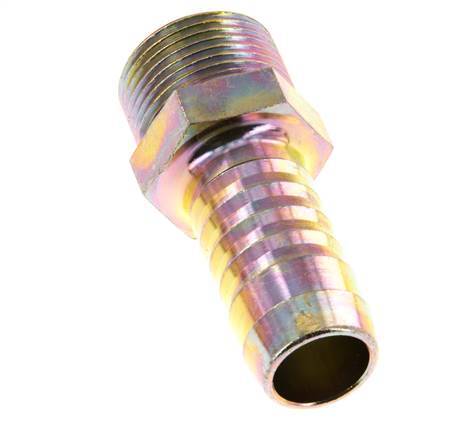 G 3/4'' Male x 19mm Zinc plated Steel Hose barb 25 Bar