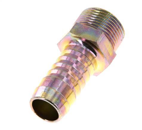 G 3/4'' Male x 19mm Zinc plated Steel Hose barb 25 Bar