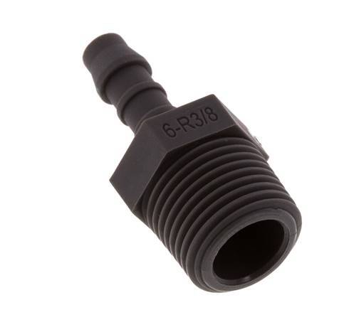 R 3/8'' Male x 6mm PA 6 Hose barb 10 Bar [10 Pieces]