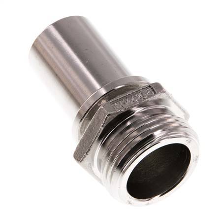 G 1'' Male x 25mm Stainless steel Hose barb with Safety Collar DIN 2817