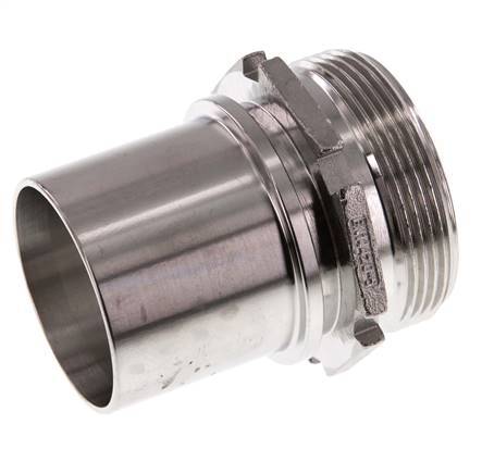 G 2'' Male x 50mm Stainless steel Hose barb with Safety Collar DIN 2817