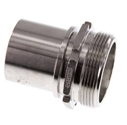 G 2'' Male x 50mm Stainless steel Hose barb with Safety Collar DIN 2817