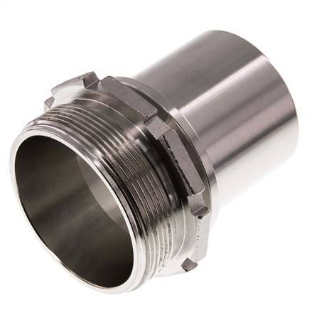 G 2 1/2'' Male x 63mm Stainless steel Hose barb with Safety Collar DIN 2817