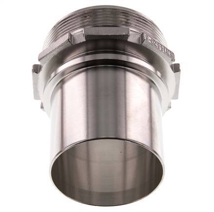 G 2 1/2'' Male x 63mm Stainless steel Hose barb with Safety Collar DIN 2817