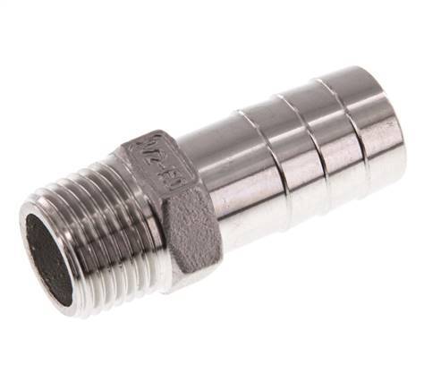 R 1/2'' Male x 19mm Stainless steel Hose barb 16 Bar