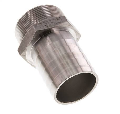 R 2'' Male x 50mm Stainless steel Hose barb 16 Bar