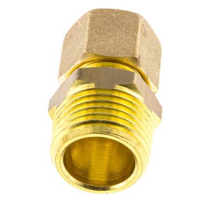 R 1/2'' Male x 10mm Brass Straight Compression Fitting 95 Bar DIN EN 1254-2