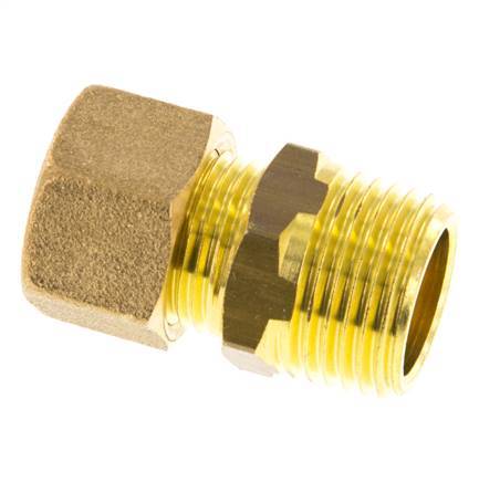 R 1/2'' Male x 12mm Brass Straight Compression Fitting 75 Bar DIN EN 1254-2