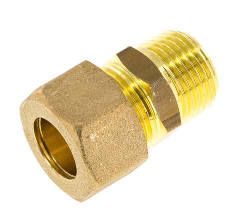R 1/2'' Male x 16mm Brass Straight Compression Fitting 76 Bar DIN EN 1254-2