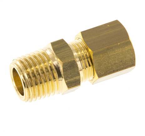R 1/4'' Male x 8mm Brass Straight Compression Fitting 135 Bar DIN EN 1254-2 [2 Pieces]