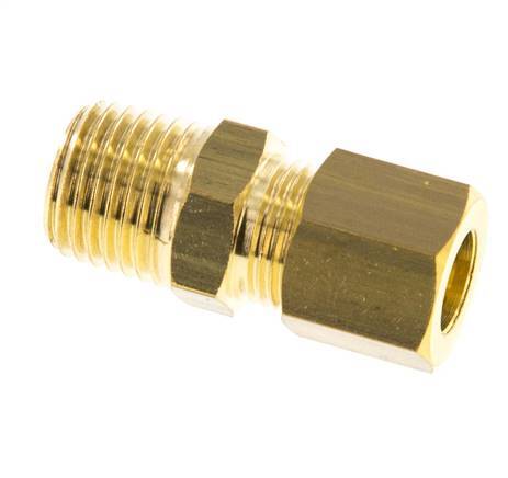 R 1/4'' Male x 8mm Brass Straight Compression Fitting 135 Bar DIN EN 1254-2 [2 Pieces]