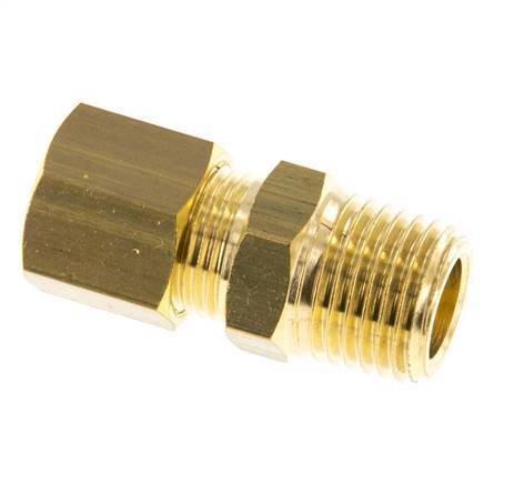 R 1/4'' Male x 8mm Brass Straight Compression Fitting 135 Bar DIN EN 1254-2 [2 Pieces]
