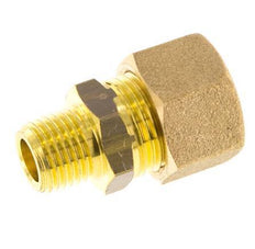 R 1/4'' Male x 12mm Brass Straight Compression Fitting 75 Bar DIN EN 1254-2