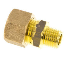 R 1/4'' Male x 12mm Brass Straight Compression Fitting 75 Bar DIN EN 1254-2