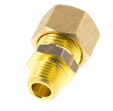 R 1/4'' Male x 12mm Brass Straight Compression Fitting 75 Bar DIN EN 1254-2