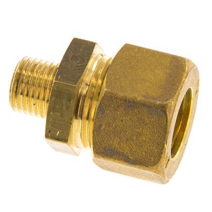 R 1/4'' Male x 16mm Brass Straight Compression Fitting 76 Bar DIN EN 1254-2