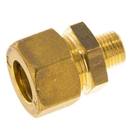 R 1/4'' Male x 16mm Brass Straight Compression Fitting 76 Bar DIN EN 1254-2