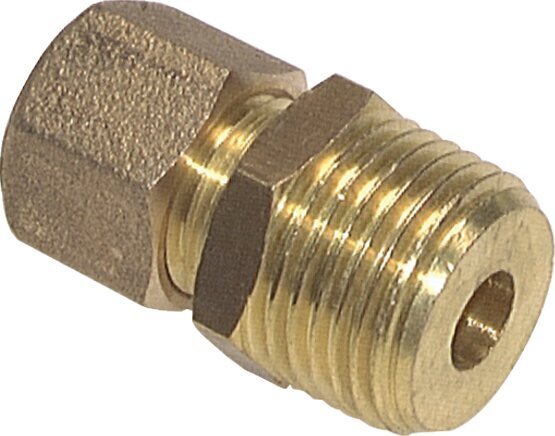 R 1/8'' Male x 6mm Brass Straight Compression Fitting 150 Bar DIN EN 1254-2 [2 Pieces]