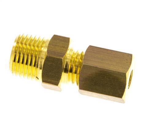 R 1/8'' Male x 4mm Brass Straight Compression Fitting 150 Bar DIN EN 1254-2 [2 Pieces]