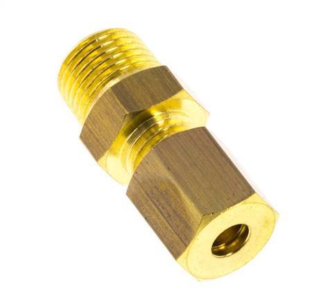 R 1/8'' Male x 4mm Brass Straight Compression Fitting 150 Bar DIN EN 1254-2 [2 Pieces]