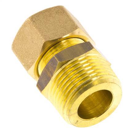 R 3/4'' Male x 16mm Brass Straight Compression Fitting 76 Bar DIN EN 1254-2