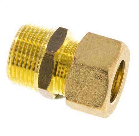 R 3/4'' Male x 18mm Brass Straight Compression Fitting 67 Bar DIN EN 1254-2