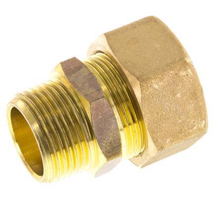 R 3/4'' Male x 22mm Brass Straight Compression Fitting 54 Bar DIN EN 1254-2