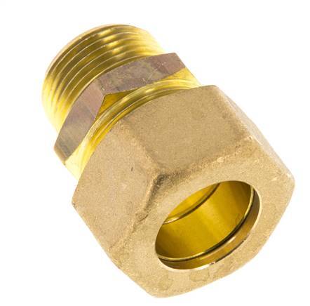 R 3/4'' Male x 22mm Brass Straight Compression Fitting 54 Bar DIN EN 1254-2