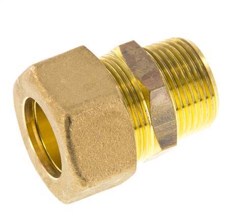 R 3/4'' Male x 22mm Brass Straight Compression Fitting 54 Bar DIN EN 1254-2