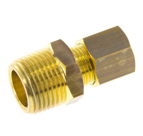R 3/8'' Male x 8mm Brass Straight Compression Fitting 135 Bar DIN EN 1254-2